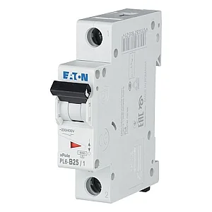 286523 - Pl6-b25/1 - Miniature Circuit Breaker (mcb), 25 A, 1p, Characteristic: B - Eaton