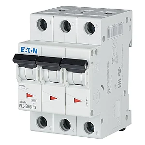 286595 - Pl6-b63/3 - Miniature Circuit Breaker (mcb), 63 A, 3p, Characteristic: B - Eaton