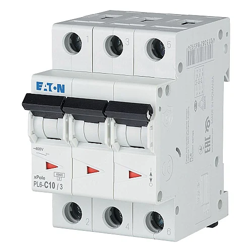 286599 - Pl6-c10/3 - Miniature Circuit Breaker (mcb), 10 A, 3p, Characteristic: C - 1