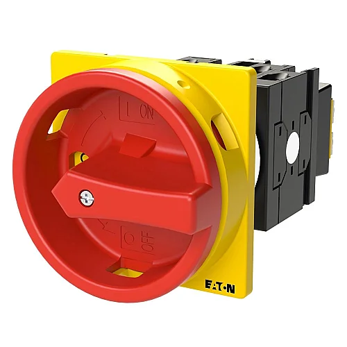 29382 - T0-3-8342/ea/svb - Main Switch, T0, 20 A, Flush Mounting, 3 Contact Unit(s), 6 Pole, Emergency Switching Off Function, With Red Rotary Handle And Yellow Locking Ring, Lockable In The 0 (off) Position - 1
