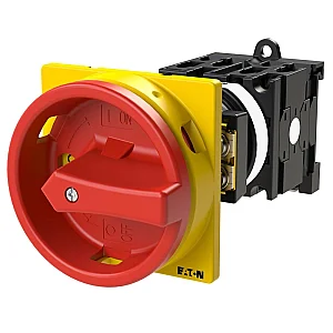 34128 - T0-3-8342/v/svb - Main Switch, T0, 20 A, Rear Mounting, 3 Contact Unit(s), 6 Pole, Emergency Switching Off Function, With Red Rotary Handle And Yellow Locking Ring, Lockable In The 0 (off) Position - Eaton