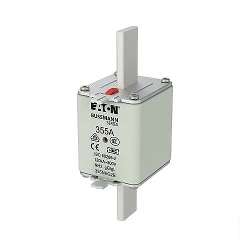 355NHG2B - Fuse-link, LV, 355 A, AC 500 V, NH2, gL/gG, IEC, dual indicator, live gripping lugs - 1