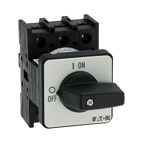 38724 - P1-25/e - On-off Switch, P1, 25 A, Flush Mounting, 3 Pole, With Black Thumb Grip And Front Plate - 1