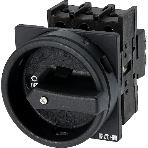 48365 - P1-25/ea/svb-sw - Main Switch, P1, 25 A, Flush Mounting, 3 Pole, Stop Function, With Black Rotary Handle And Locking Ring, Lockable In The 0 (off) Position - 1