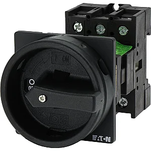 55484 - P1-32/v/svb-sw - Main Switch, P1, 32 A, Rear Mounting, 3 Pole, Stop Function, With Black Rotary Handle And Locking Ring, Lockable In The 0 (off) Position - Eaton