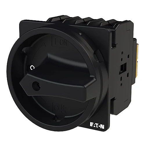 57857 - P3-63/ea/svb-sw - Main Switch, P3, 63 A, Flush Mounting, 3 Pole, Stop Function, With Black Rotary Handle And Locking Ring, Lockable In The 0 (off) Position - 1