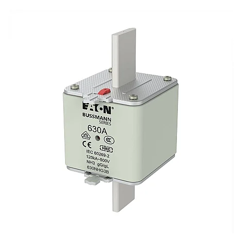 630NHG3B - Fuse-link, LV, 630 A, AC 500 V, NH3, gL/gG, IEC, dual indicator, live gripping lugs - 1