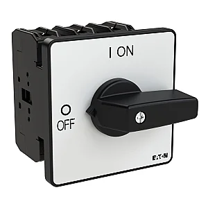 67201 - P3-100/e - On-off Switch, P3, 100 A, Flush Mounting, 3 Pole, With Black Thumb Grip And Front Plate - Eaton