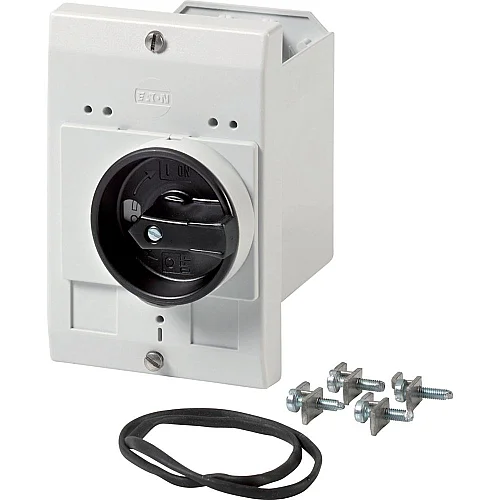 72907 - E-pkz0-g - Insulated Enclosure, E-pkz0, H X W X D = 129 X 85 X 124 Mm, Flush-mounted, Rotary Handle, Black/gray, Ip55 - 1