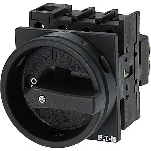83960 - P1-25/ea/svb-sw/n - Main Switch, P1, 25 A, Flush Mounting, 3 Pole + N, Stop Function, With Black Rotary Handle And Locking Ring, Lockable In The 0 (off) Position - Eaton
