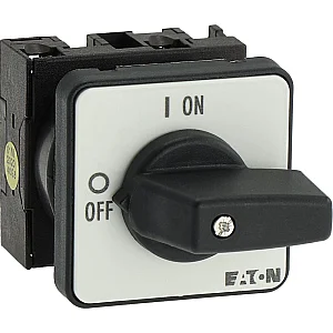 88709 - T0-1-102/e - On-off Switch, T0, 20 A, Flush Mounting, 1 Contact Unit(s), 2 Pole, With Black Thumb Grip And Front Plate - Eaton