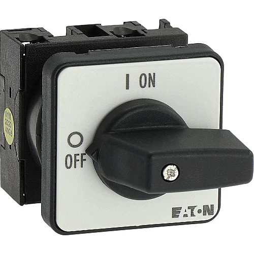 88709 - T0-1-102/e - On-off Switch, T0, 20 A, Flush Mounting, 1 Contact Unit(s), 2 Pole, With Black Thumb Grip And Front Plate - 1
