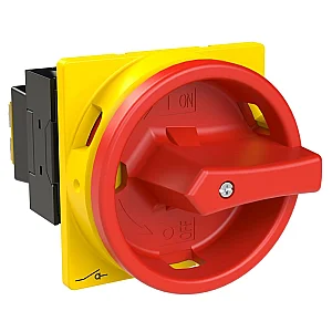 91078 - T0-1-102/ea/svb - Main Switch, T0, 20 A, Flush Mounting, 1 Contact Unit(s), 2 Pole, Emergency Switching Off Function, With Red Rotary Handle And Yellow Locking Ring, Lockable In The 0 (off) Position - Eaton