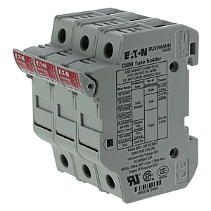CHM3DU - Fuse-holder, LV, 32 A, AC 690 V, 10 x 38 mm, 3P, UL, IEC, DIN rail mount - Eaton
