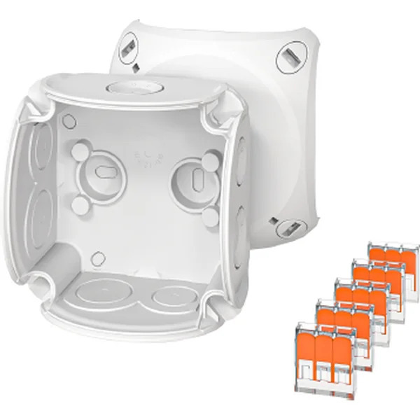 Hensel - Junction box DK 0102 WZ 84x84x55mm IP66 gray halogen free with terminals - Hensel