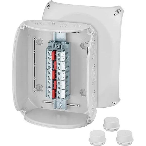 Hensel - Cable junction box DK 2516 A 6-16 mm² with 3-phase, 5-pole terminal, grey IP66 - Hensel