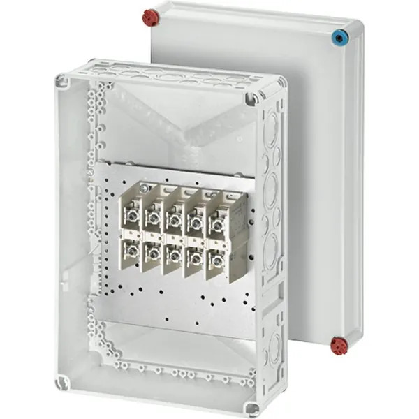 Hensel - Cable junction box K 7052 300x450x170mm with 5-pole terminal 10-95 mm², with lid, grey IP65 - Hensel
