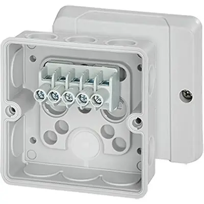 Junction Box De 9326 Z 88x88x50mm Ip55 Grey With 5x2.5mm² Terminal - Hensel