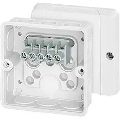 Junction Box De 9326 88x88x50mm Ip55 White With 5x2.5mm² Terminal - Hensel