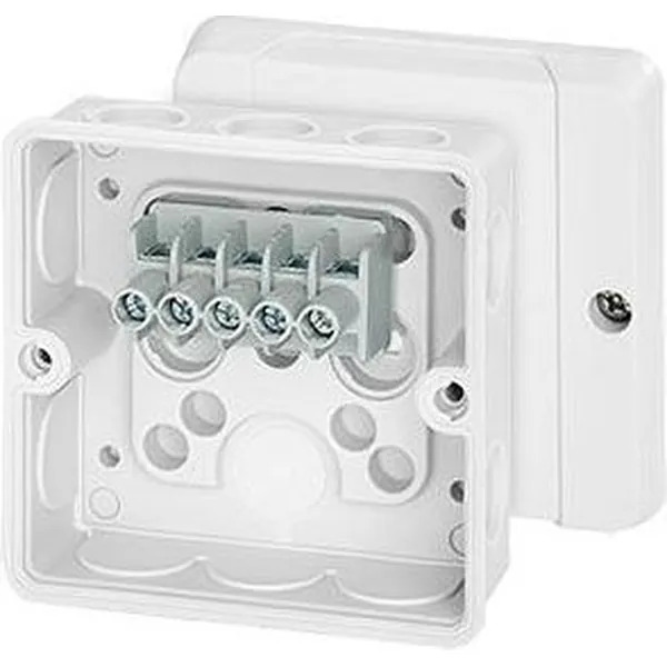 Hensel - Junction box DE 9326 88x88x50mm IP55 white with 5x2.5mm² terminal - Hensel