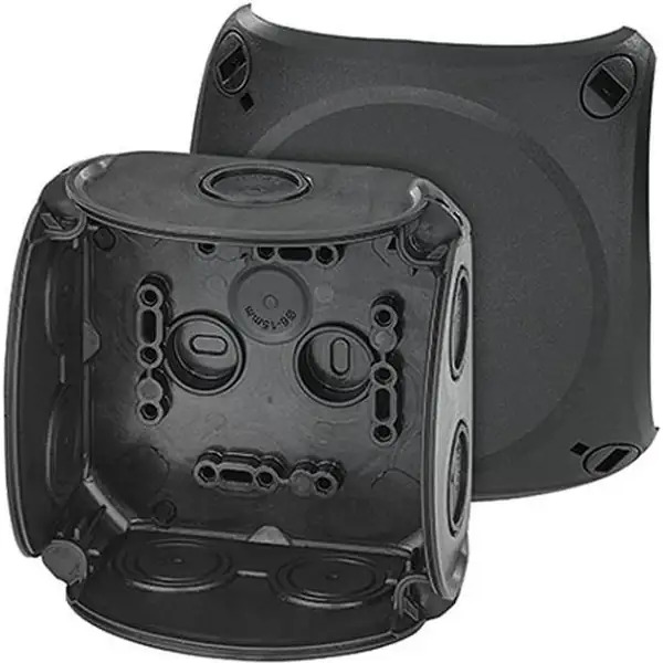Hensel - Junction box DK 0400 B 104x104x70mm without terminals, black IP66 - Hensel