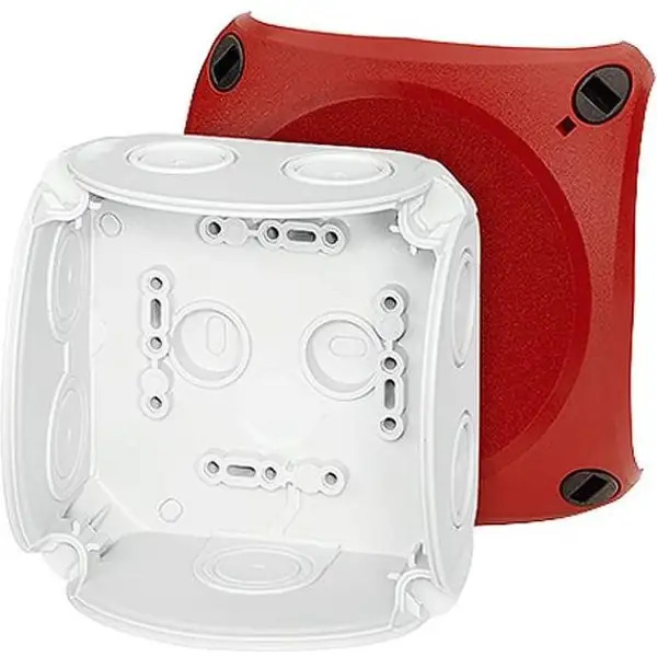 Hensel - Junction box DK 0400 R 104x104x70mm without terminals, grey with red lid IP66 - Hensel