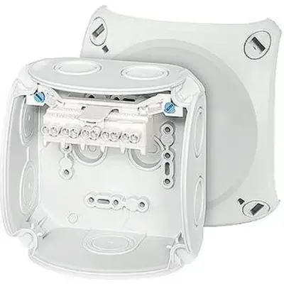 Junction Box Dk 0402 G 104x104x70mm Ip66 Grey With 5x2.5mm² Terminal - Hensel