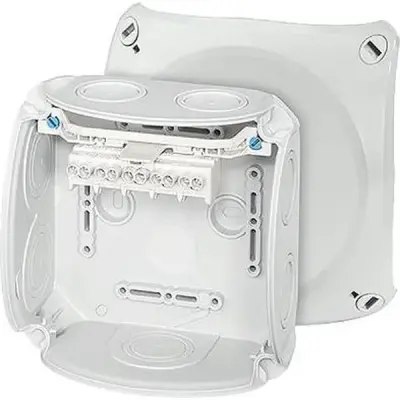 Junction Box Dk 0604 Gz 130x130x77mm Ip66 Grey With 5x4mm² Terminal - Hensel