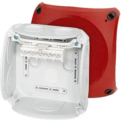 Junction Box Dk 0604 R With 5 Pole Terminals 4 Mm2, Grey With Red Lid Ip66 - Hensel