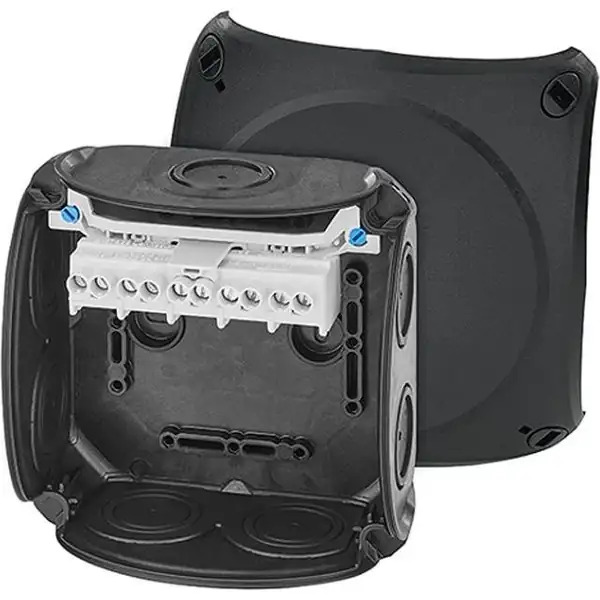 Hensel - Junction box DK 0606 B with 5 pole terminals 6 mm2, black IP66 - Hensel