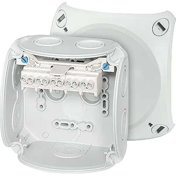 Hensel - Junction box DK 0606 GZ 130x130x77mm IP66 halogen free with 5x6mm² terminal - Hensel