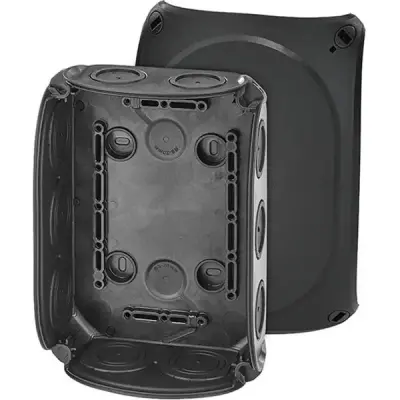Junction Box Dk 1000 B 180x130x77mm Without Terminals, Black Ip66 - Hensel