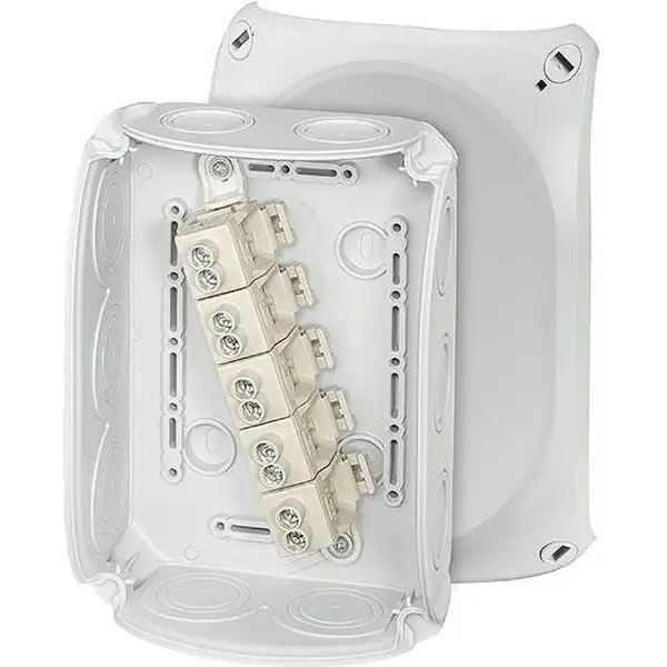 Hensel - Junction box DK 1010 GZ 180x130x77mm IP66 grey with 5x10mm² terminal - Hensel