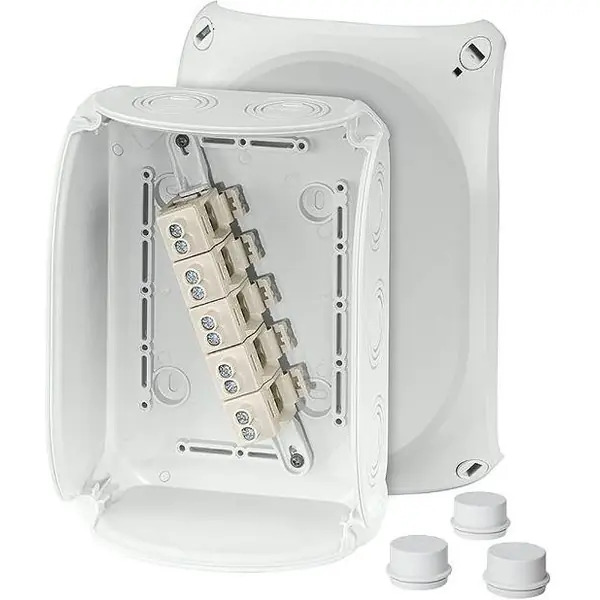 Hensel - Junction box DK 1610 G 210x155x92mm IP66 grey with 5x10mm² terminal - Hensel
