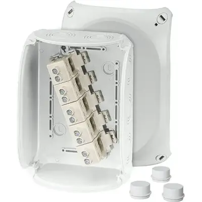Junction Box Dk 1616 G 210x155x92mm Ip66 Grey With 5x16mm² Terminal - Hensel