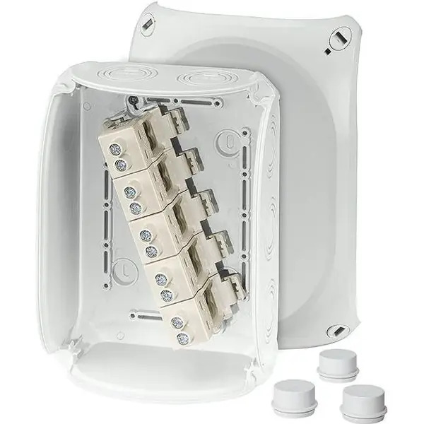 Hensel - Junction box DK 1616 G 210x155x92mm IP66 grey with 5x16mm² terminal - Hensel