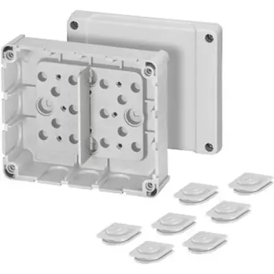 Junction Box Dp 9220 139x119x49mm Without Terminals, Grey Ip54 - Hensel