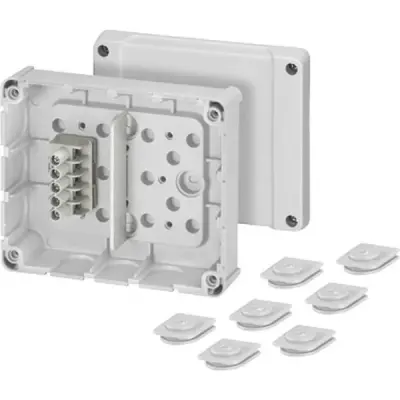 Junction Box Dp 9221 139x119x49mm With 5x2.5mm² Terminal, Grey Ip54 - Hensel