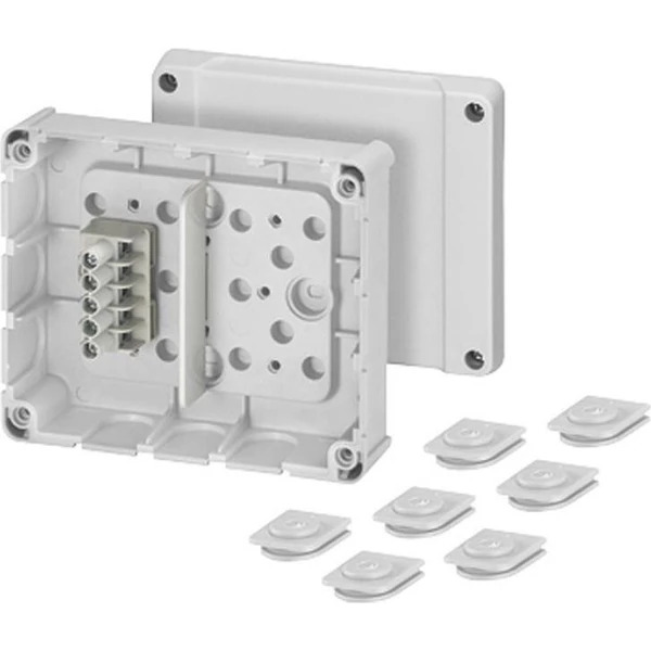 Hensel - Junction box DP 9221 139x119x49mm with 5x2.5mm² terminal, grey IP54 - Hensel