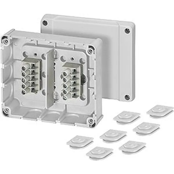 Hensel - Junction box DP 9221 139x119x49mm with two 5x2.5mm² terminal, grey IP54 - Hensel