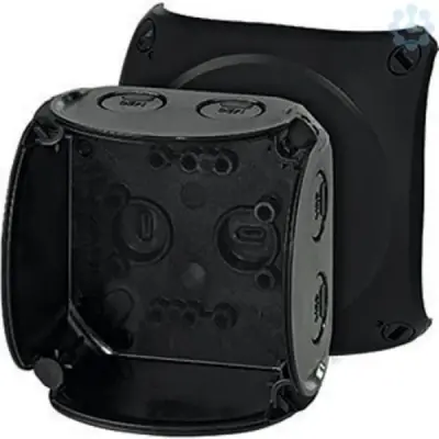 Junction Box Kf 0200 B 93x93x62mm Ip66/67 Black Halogen Free Without Terminals Uv Resistant - Hensel