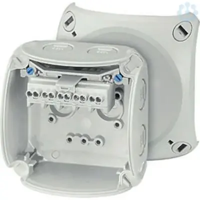Junction Box Kf 0202 G 93x93x62mm Ip66/67 Grey With 5x2.5mm² Terminal - Hensel