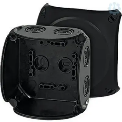 Junction Box Kf 0400 B 104x104x70mm Ip66/67 Black Halogen Free Without Terminals Uv Resistant - Hensel