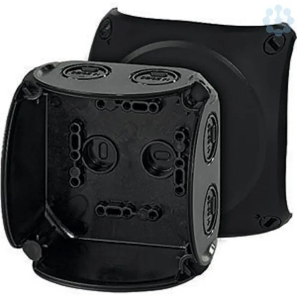 Hensel - Junction box KF 0400 B 104x104x70mm IP66/67 black halogen free without terminals UV resistant - Hensel