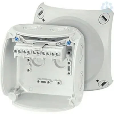 Junction Box Kf 0404 G 104x104x70mm Ip66/67 Grey With 5x4mm² Terminal - Hensel
