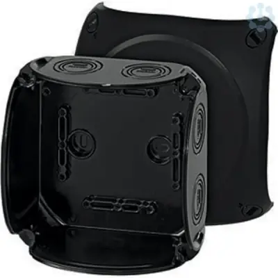 Junction Box Kf 0600 B 130x130x77mm Ip66/67 Black Without Terminals - Hensel