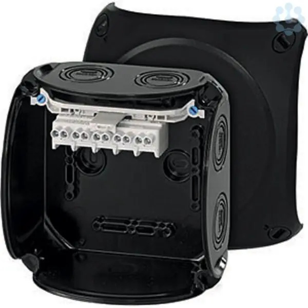 Hensel - Junction box KF 0604 B 130x130x77mm IP66/67 black with 5x4mm² terminal - Hensel