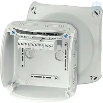Junction Box Kf 0604 G 130x130x77mm Ip66/67 Grey With 5x4mm² Terminal - Hensel