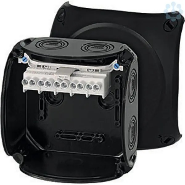 Hensel - Junction box KF 0606 B 130x130x77mm IP66/67 black with 5x6mm² terminal - Hensel