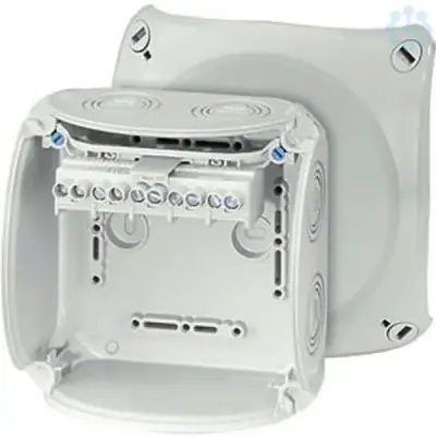Junction Box Kf 0606 G 130x130x77mm Ip66/67 Grey With 5x6mm² Terminal - Hensel